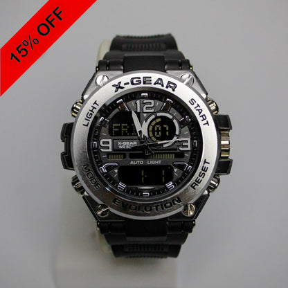 X-GEAR Dual-Display Watch – Stylish & Water-Resistant