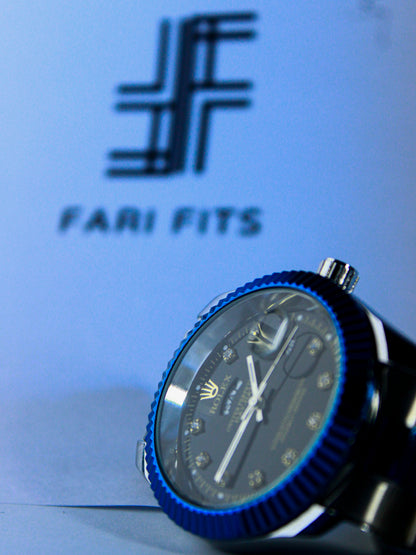 Luxury Blue & Black Dial Watch – Eid Collection 2025 | FariFITS