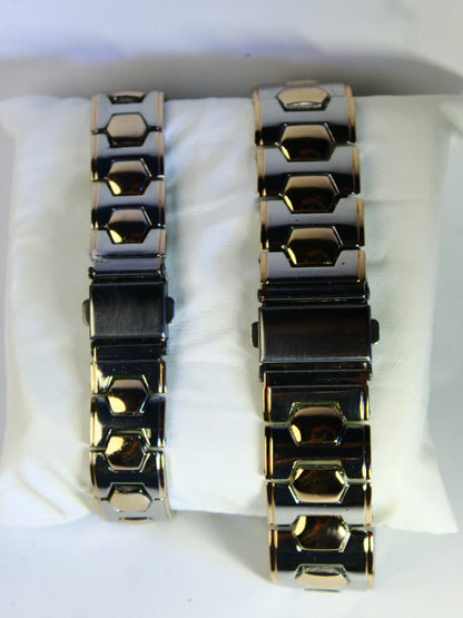 Positif Luxury Couple Watch Set – Silver & Gold Stainless Steel