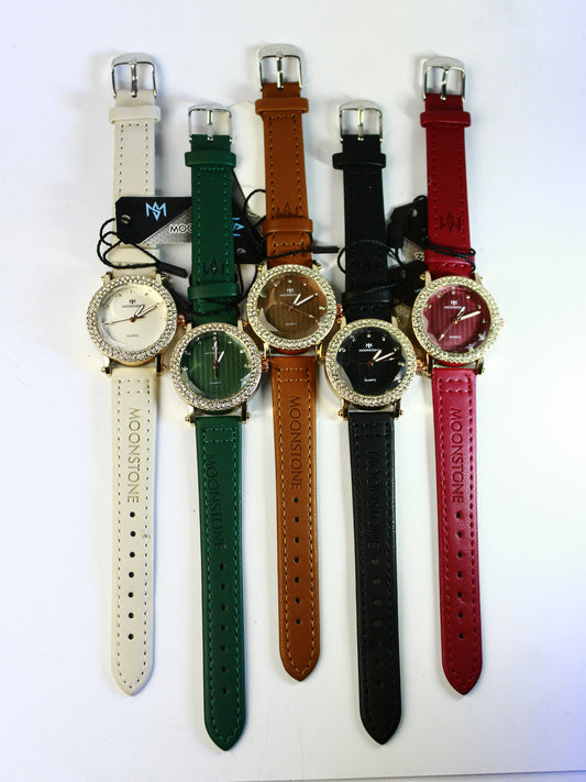 Elegant Women's Luxury Crystal Watch – Moonstone Series