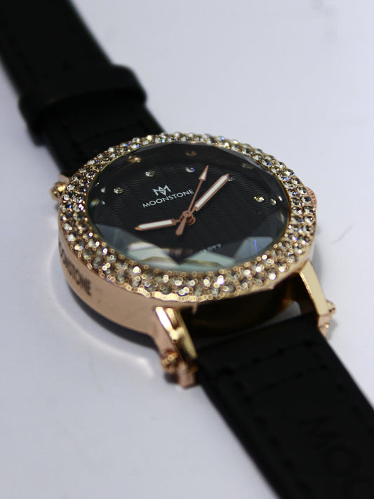 Elegant Women's Luxury Crystal Watch – Moonstone Series
